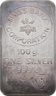 100 Gramm Silberbarren Swiss Bank Corporation